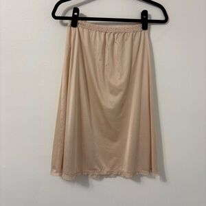 Vintage Fortune Nude Lace Nylon Skirt Slip Size L